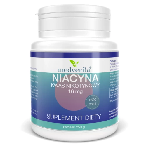 Medverita - Niacyna 16 mg kwas nikotynowy - 250 g